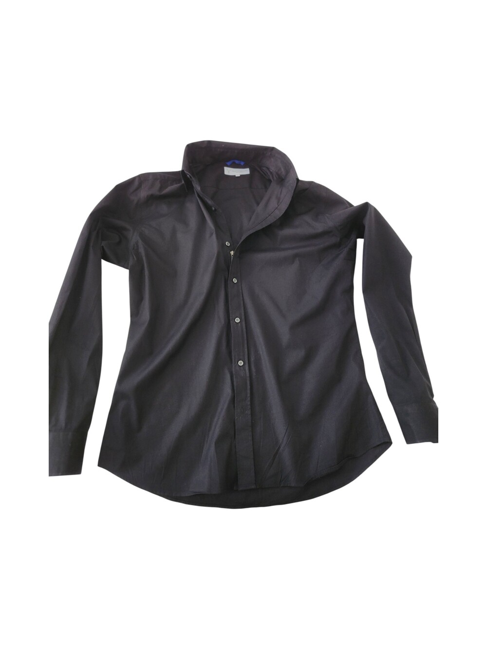 Men's Black Long Sleeve dress Shirt with YKK Zipper Front Closure (Size 4)
